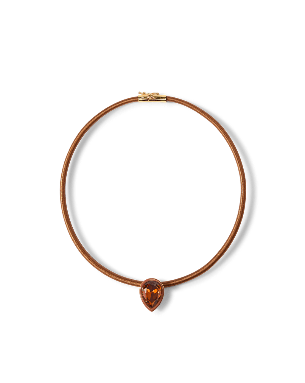 Veronica Beard Brown Cord Pendant Necklace Smoke