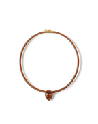 Veronica Beard Brown Cord Pendant Necklace Smoke