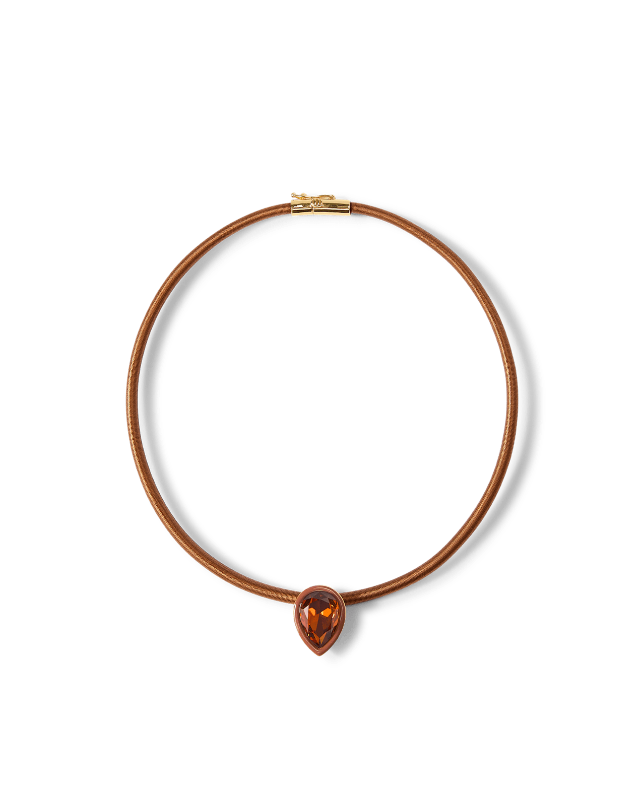 Veronica Beard Brown Cord Pendant Necklace Smoke