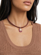 Collier pendentif cordon bordeaux
