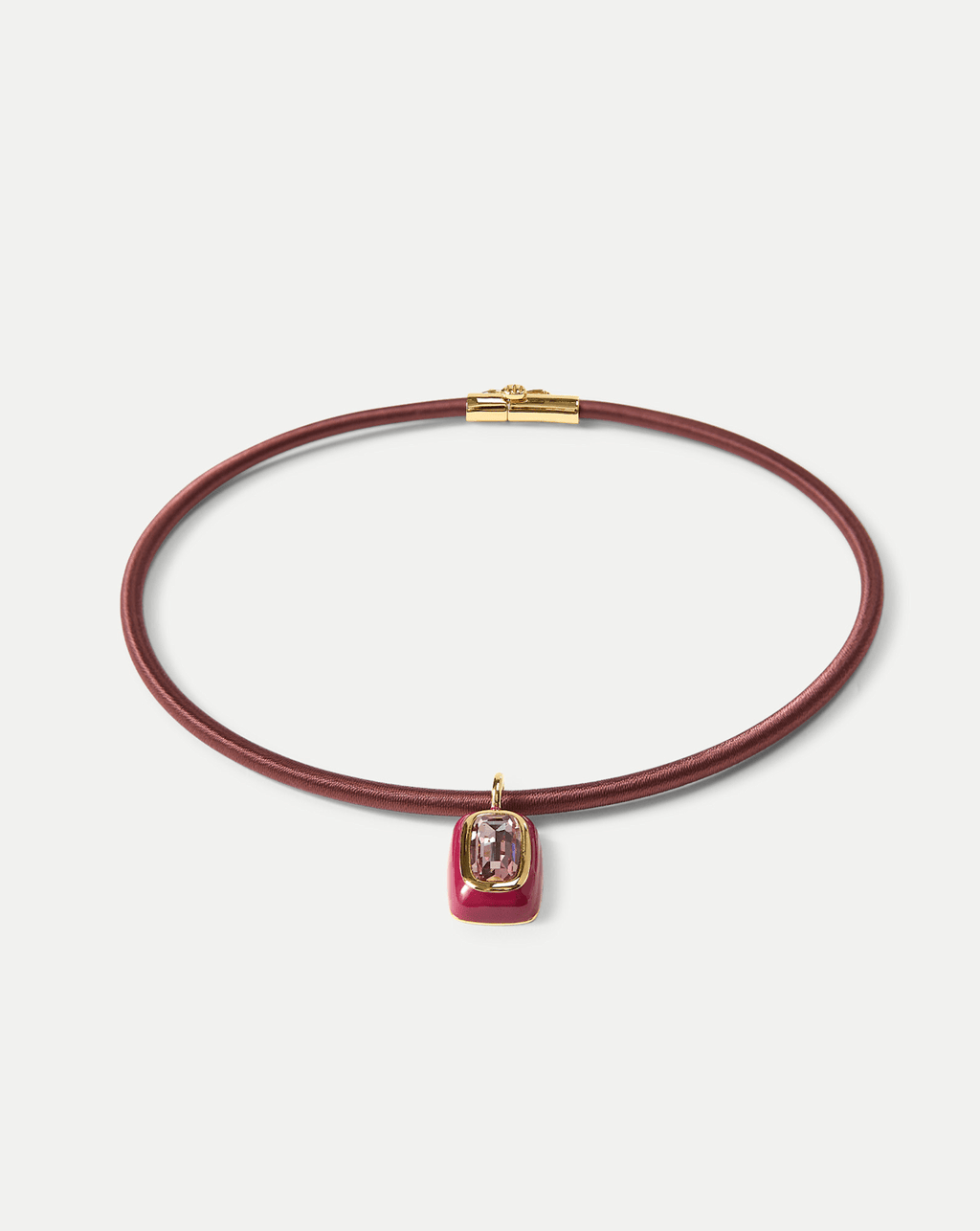 Veronica Beard Burgundy Cord Pendant Necklace