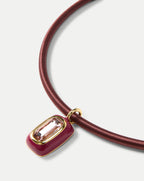 Veronica Beard Burgundy Cord Pendant Necklace