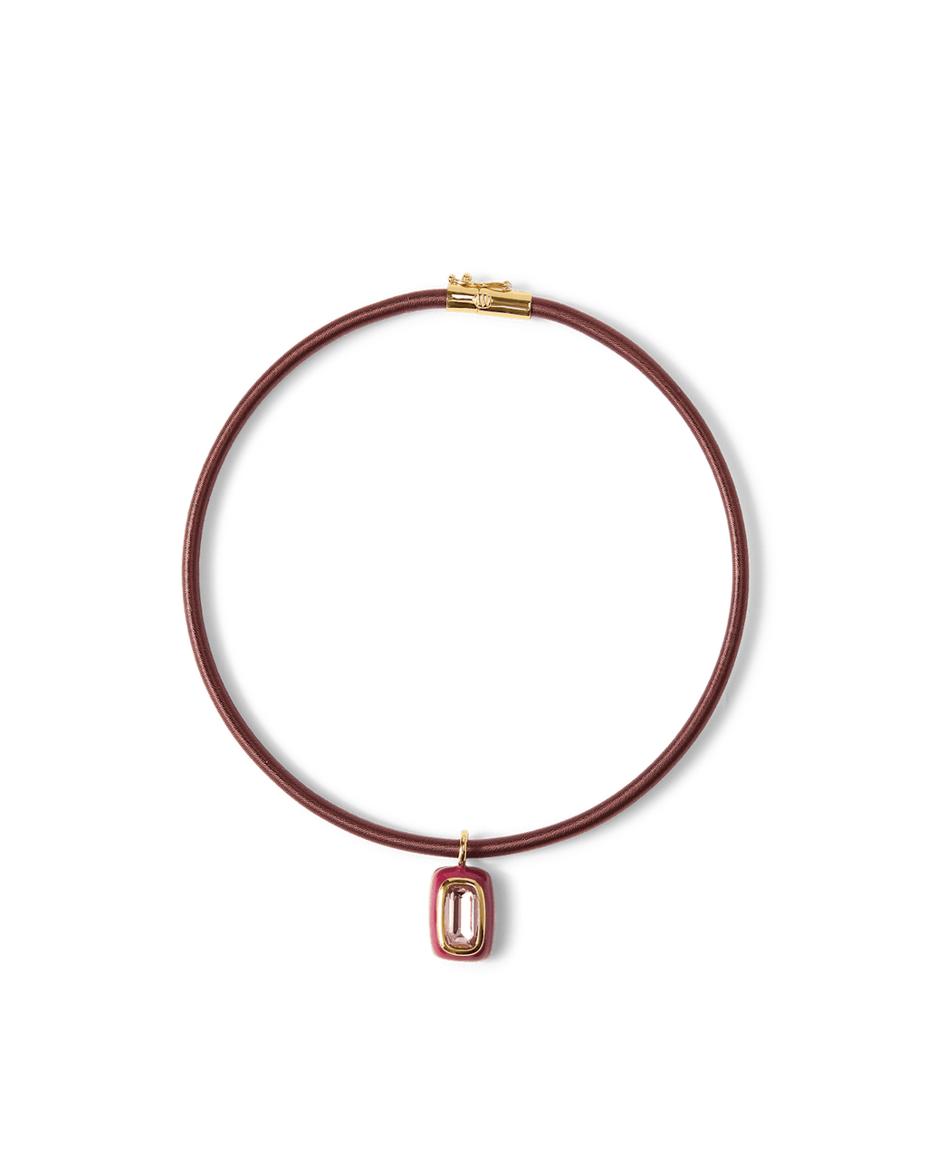Veronica Beard Burgundy Cord Pendant Necklace Burgundy