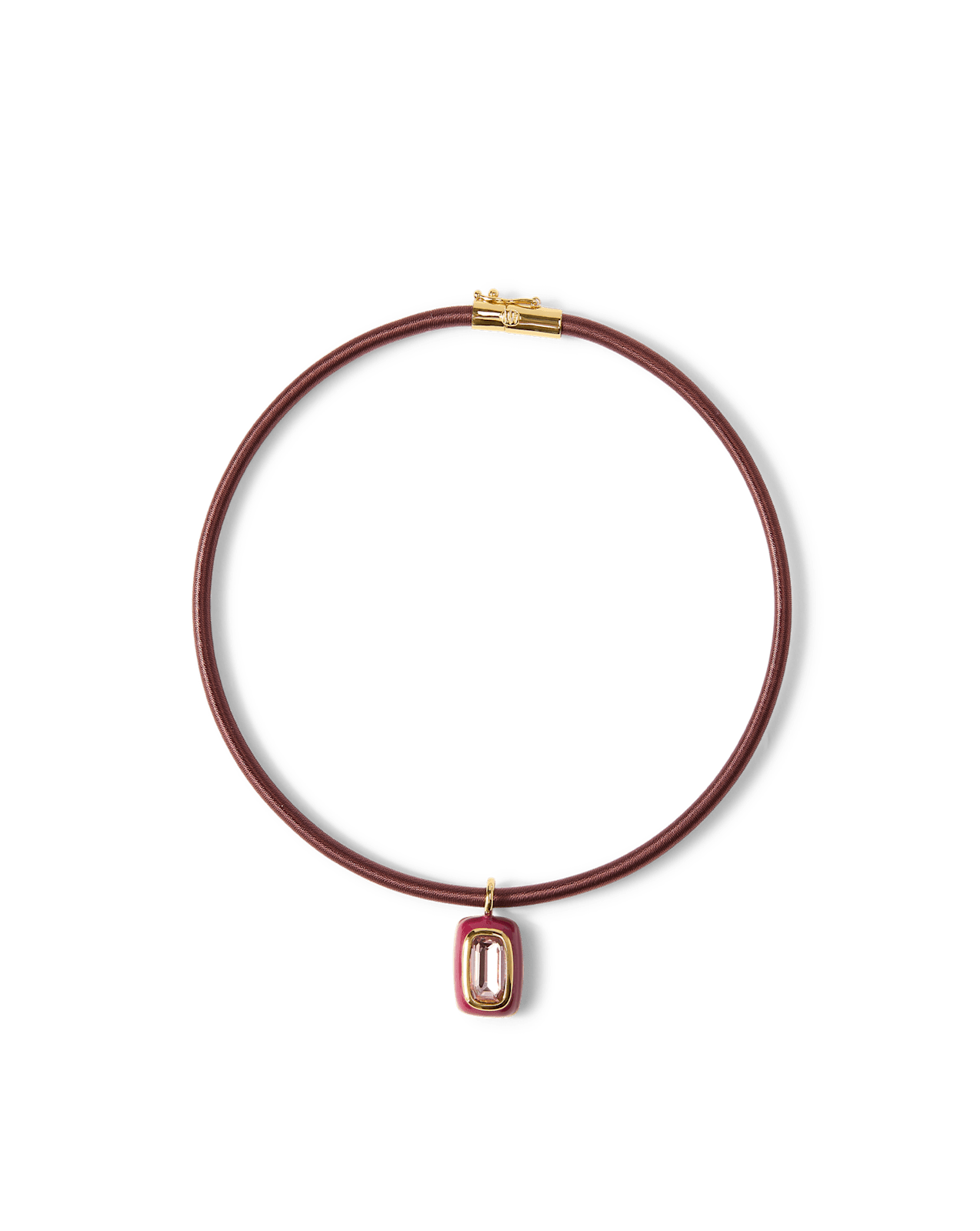 Veronica Beard Burgundy Cord Pendant Necklace Burgundy