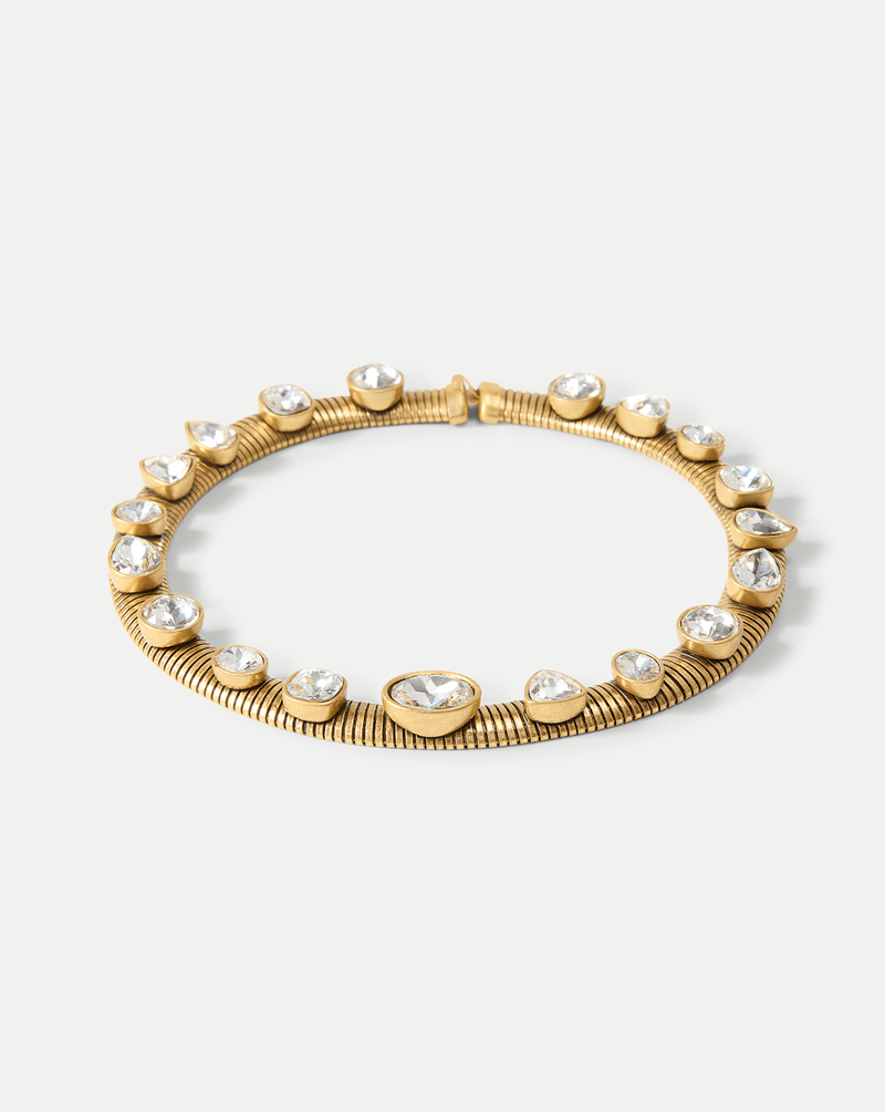 Veronica Beard Crystal Tubogas Collar Necklace