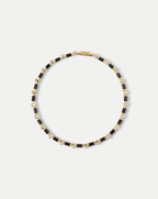 Veronica Beard Black Enamel and Crystal Barrel Necklace - Black