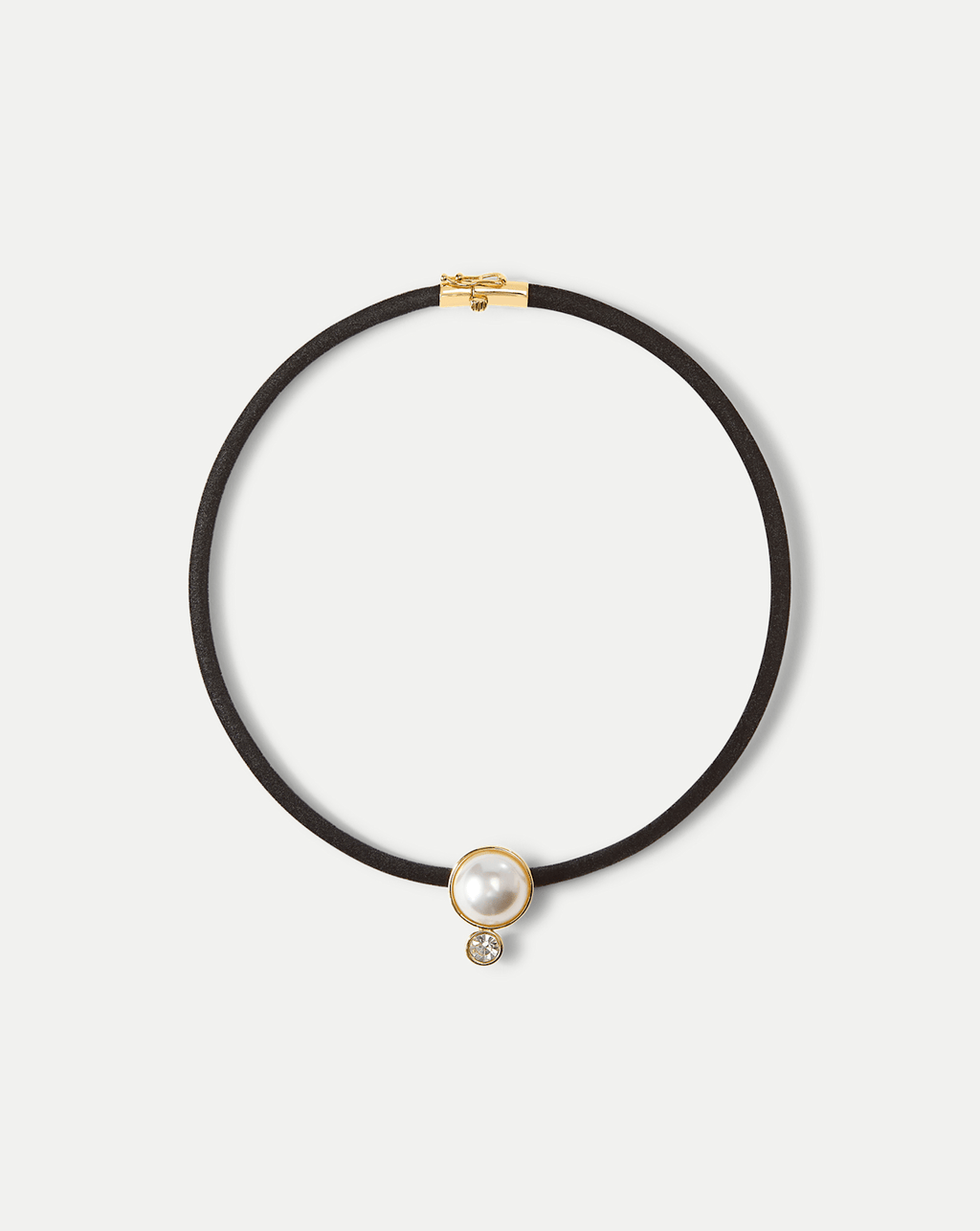 Veronica Beard Pearl Pendant Cord Necklace - Pearl/Black