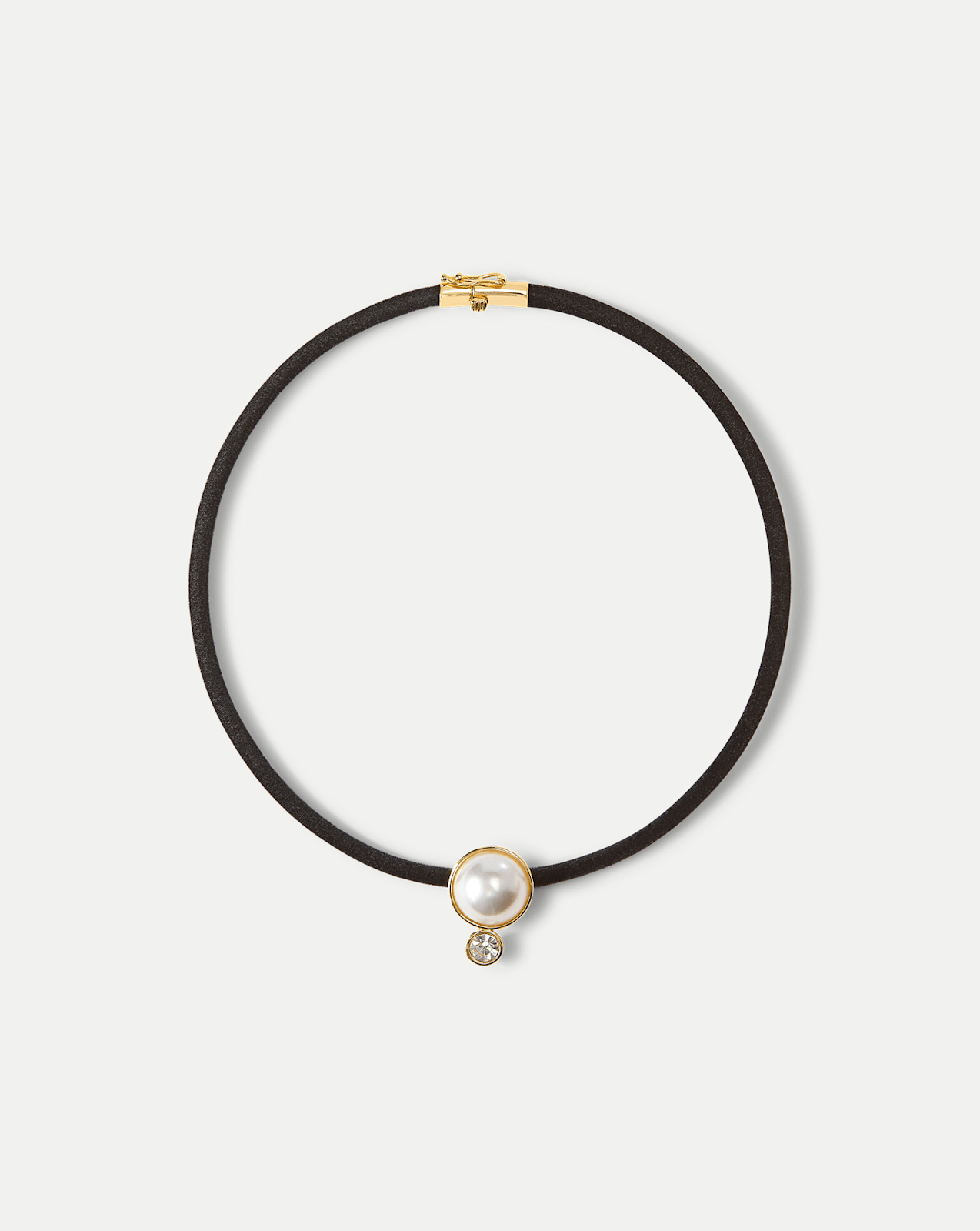 Veronica Beard Pearl Pendant Cord Necklace - Pearl/Black