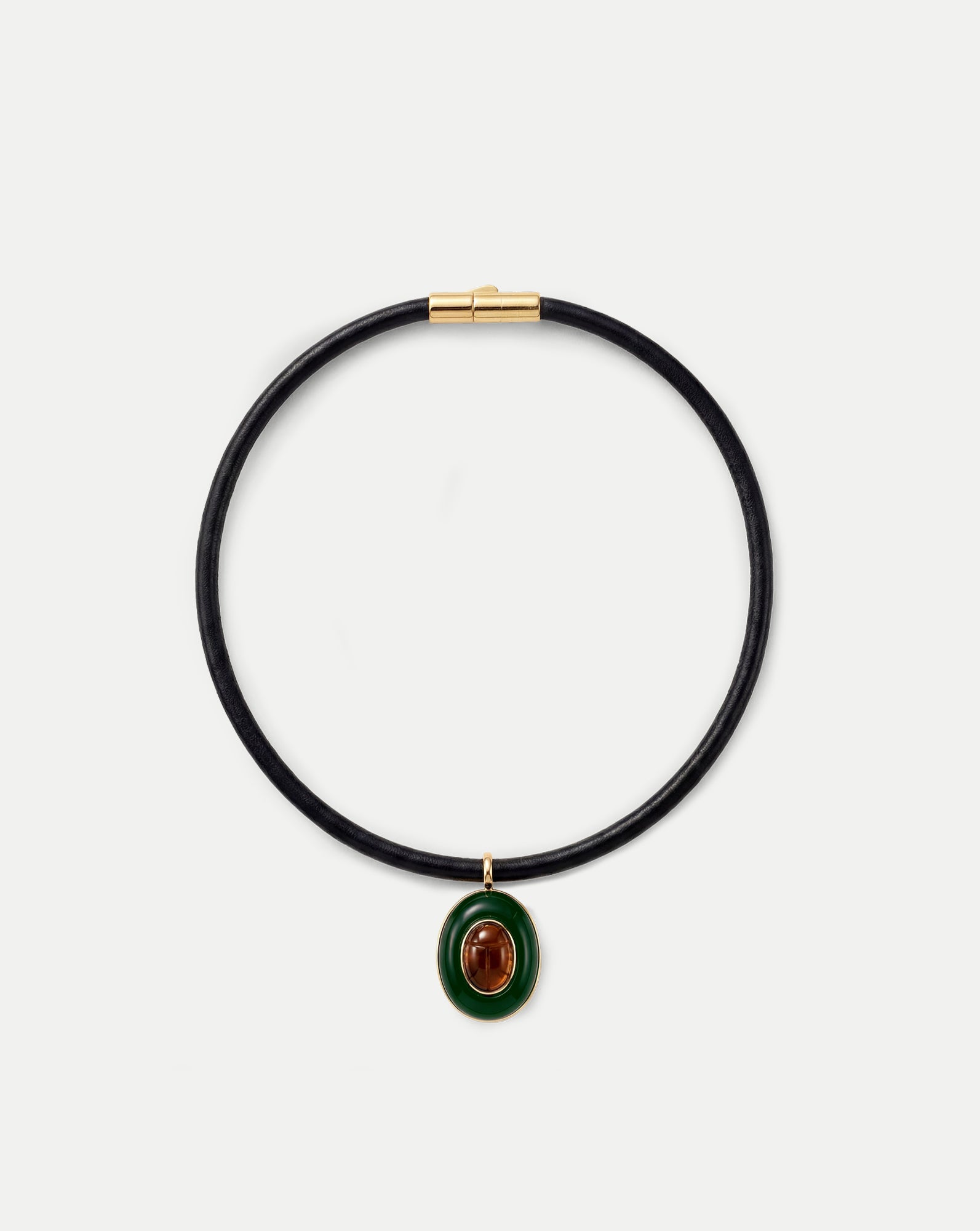 Veronica Beard Tiger’s Eye Pendant Necklace - Green