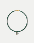 Veronica Beard Green Leather Pendant Necklace - Green/Black
