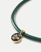 Veronica Beard Green Leather Pendant Necklace