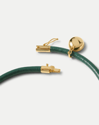 Veronica Beard Green Leather Pendant Necklace