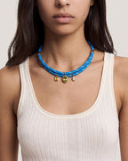 Veronica Beard Paracord Charm Necklace - Light Blue