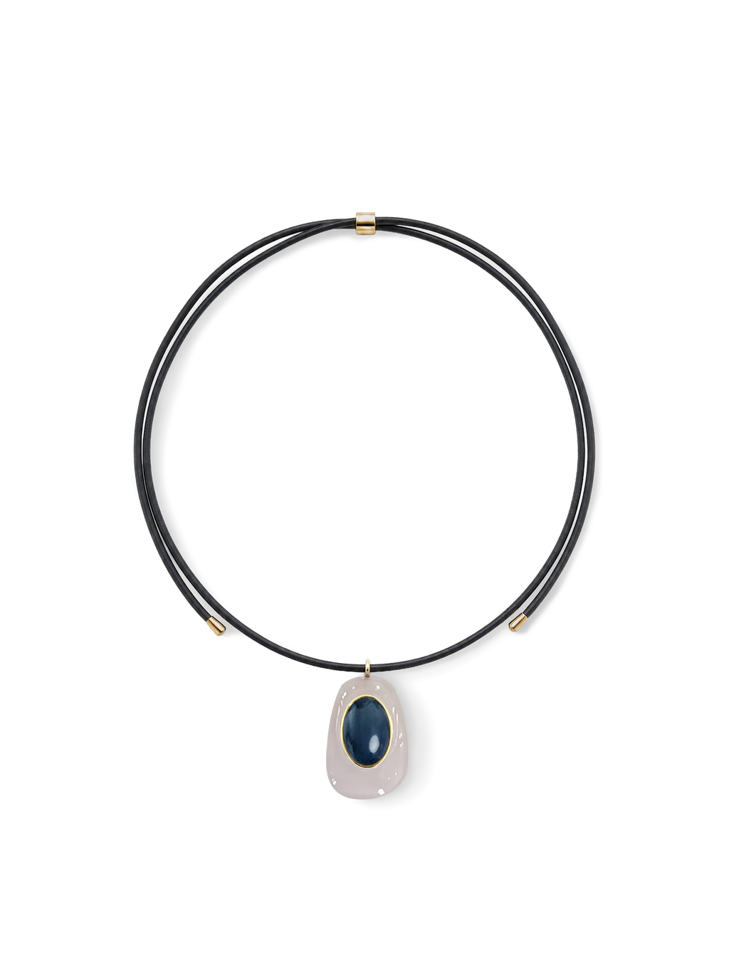 Collier pendentif en cuir noir