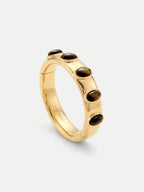 Veronica Beard Gold bangle bracelet with inset tiger eye stones.