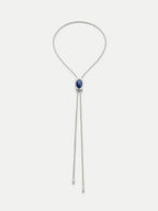 Veronica Beard Silver bolo tie with blue stone.