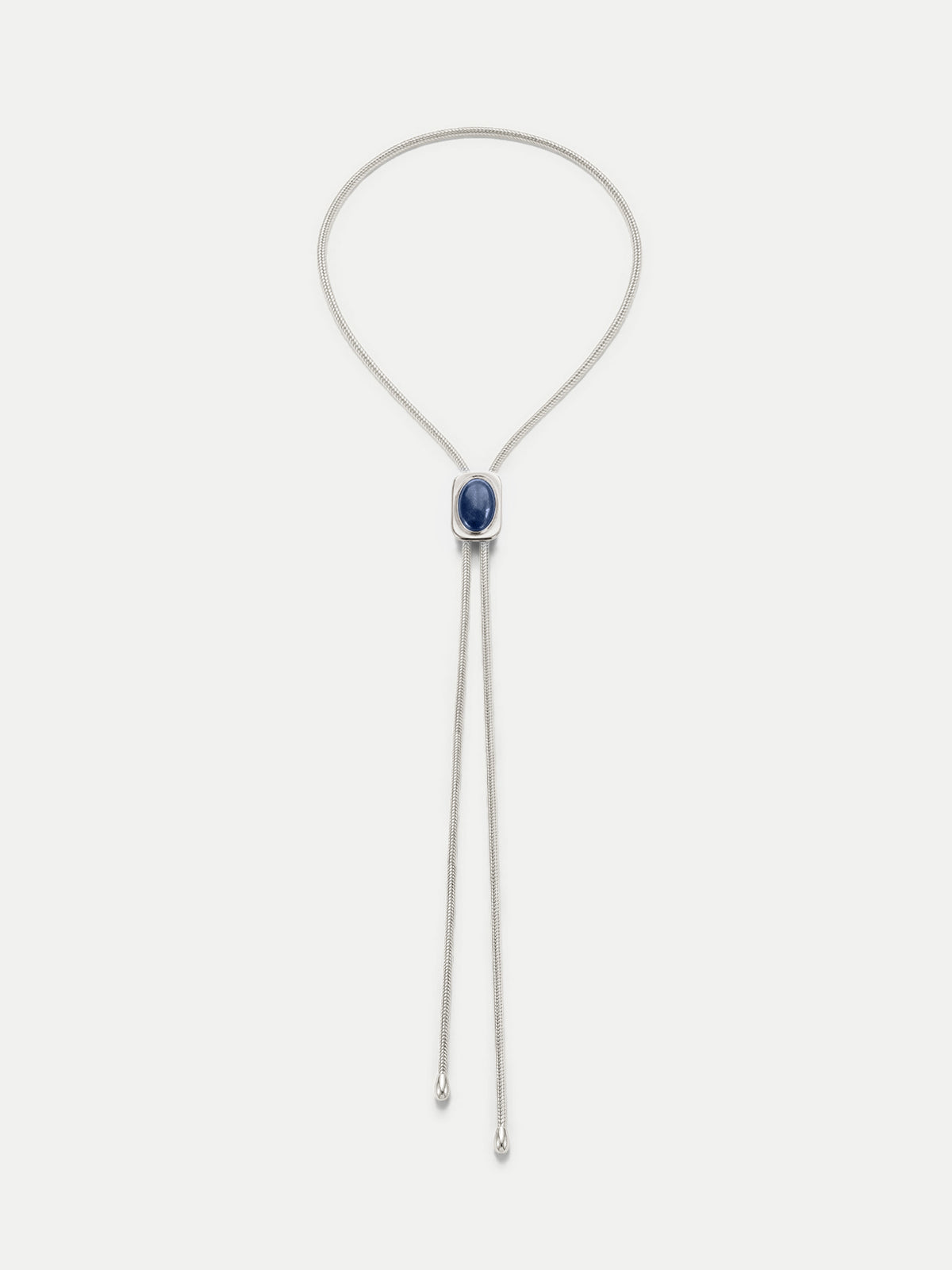 Veronica Beard Silver bolo tie with blue stone.