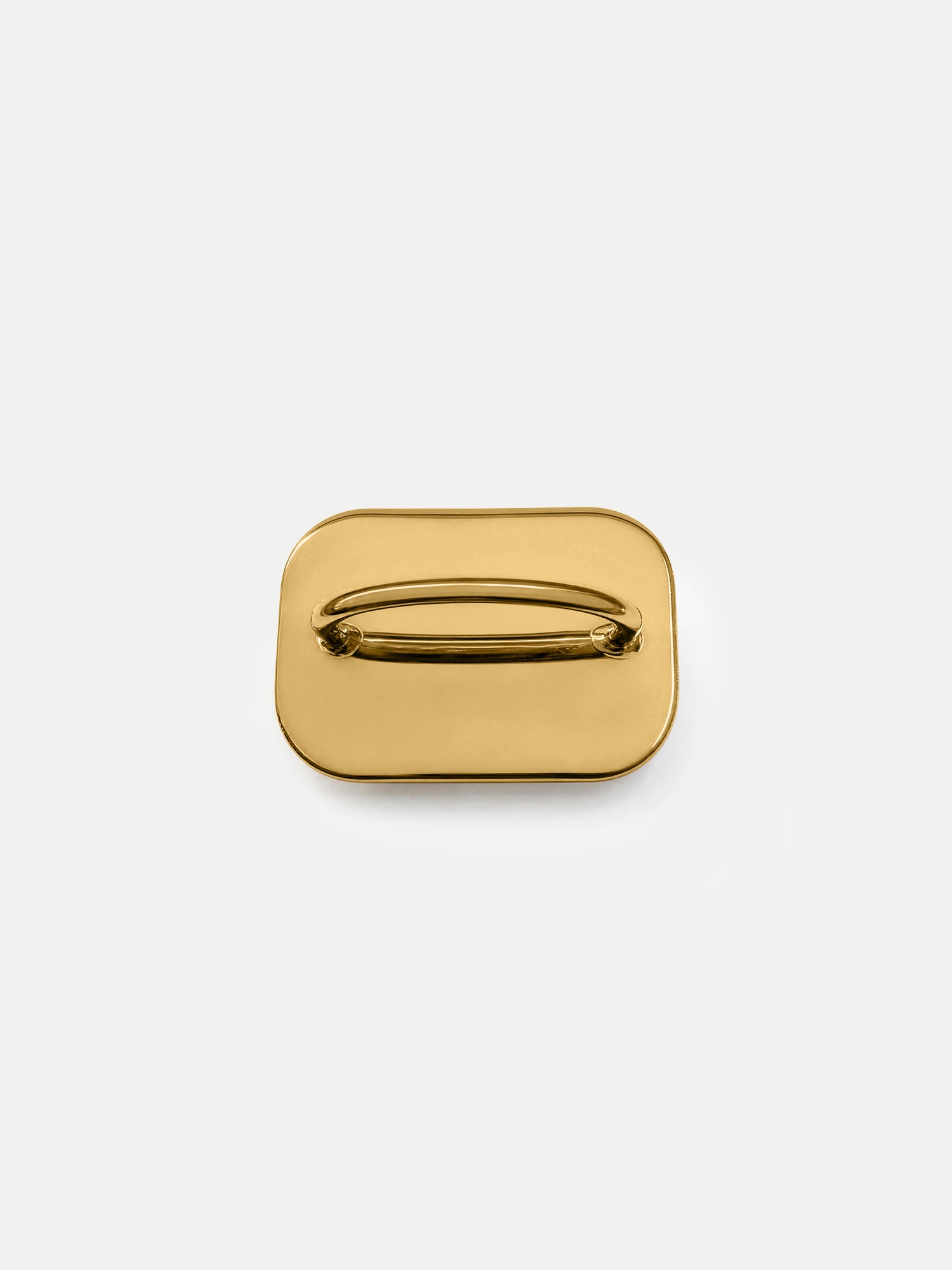 Veronica Beard Gold-tone rectangular metal handbag clasp.