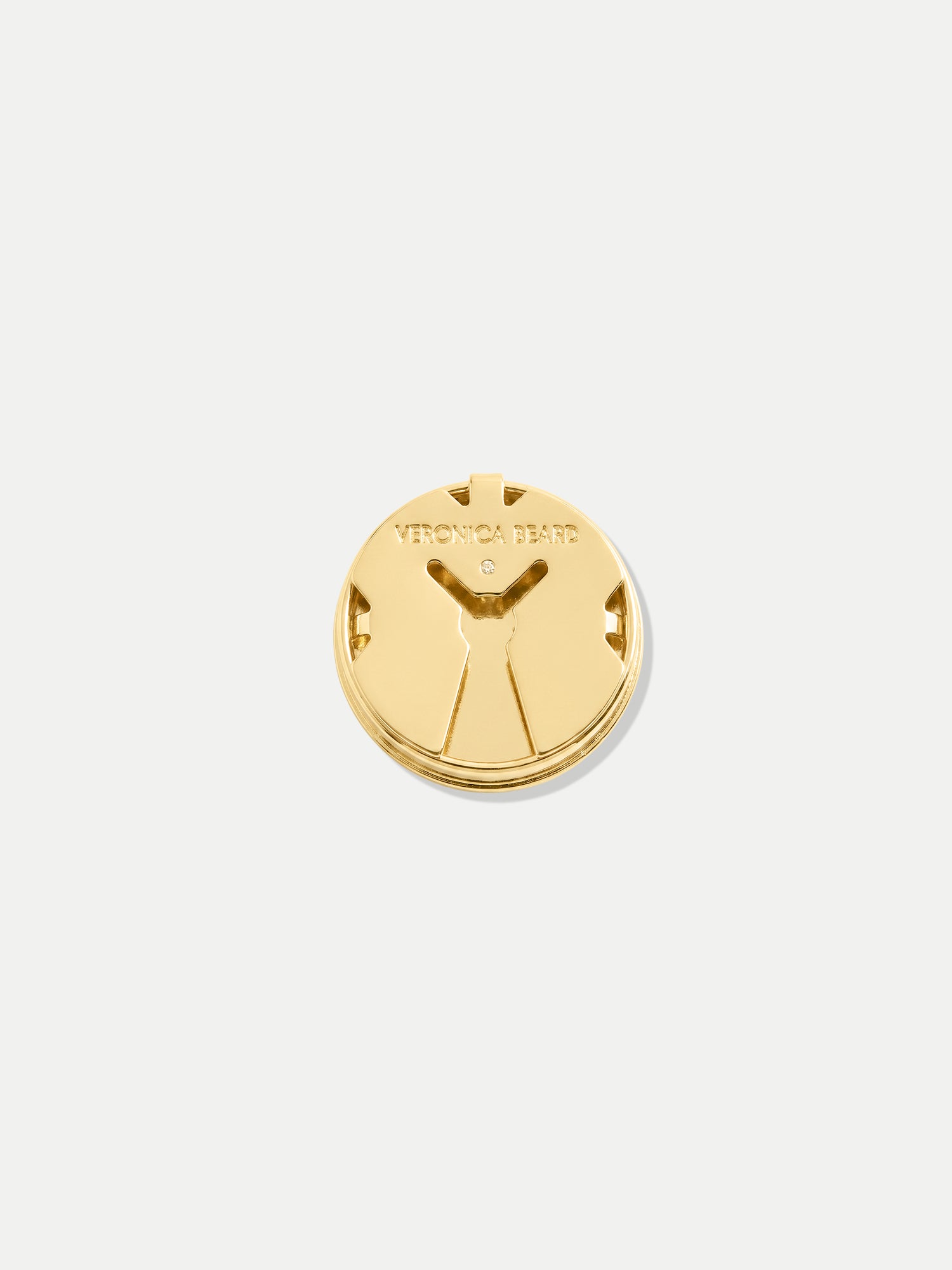 Veronica Beard Polished gold Veronica Beard logo button.