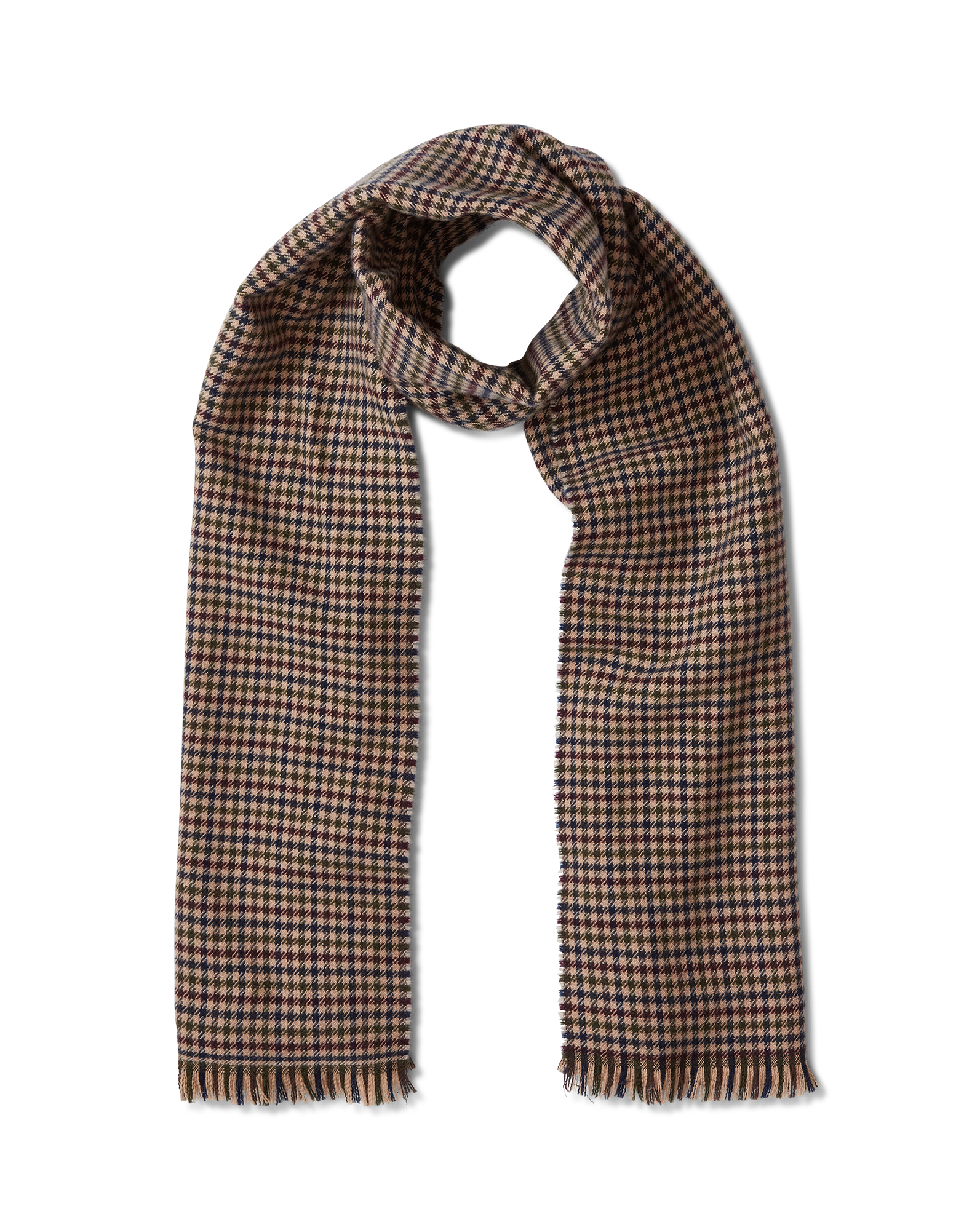 Veronica Beard Houndstooth Wool Scarf Navy Multi