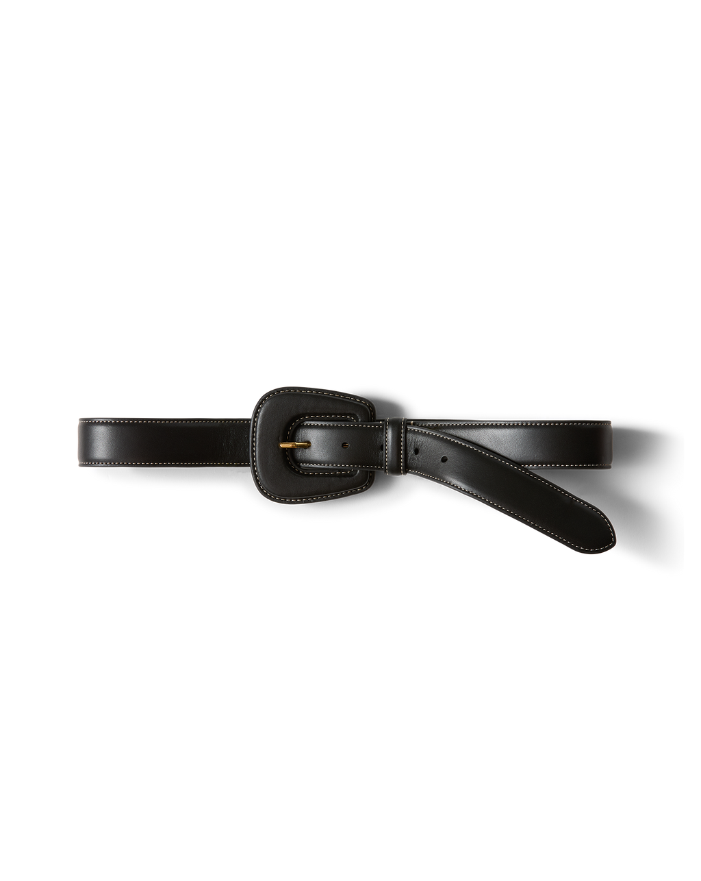 Veronica Beard Elsy Leather-Buckle Belt - Black