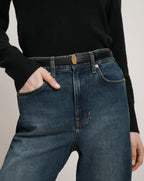 Veronica Beard Dash Leather Belt - Black
