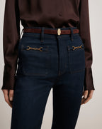 Veronica Beard Dash Suede Belt - Raisin