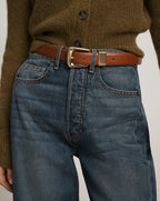 Veronica Beard Arch Leather Belt - Hazelwood