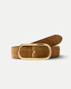 Veronica Beard Loop Suede Belt - Acorn