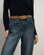Veronica Beard Loop Suede Belt - Acorn