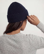 Veronica Beard Wool Cashmere Beanie - Navy