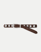 Veronica Beard Arch Suede Studded Belt - Espresso