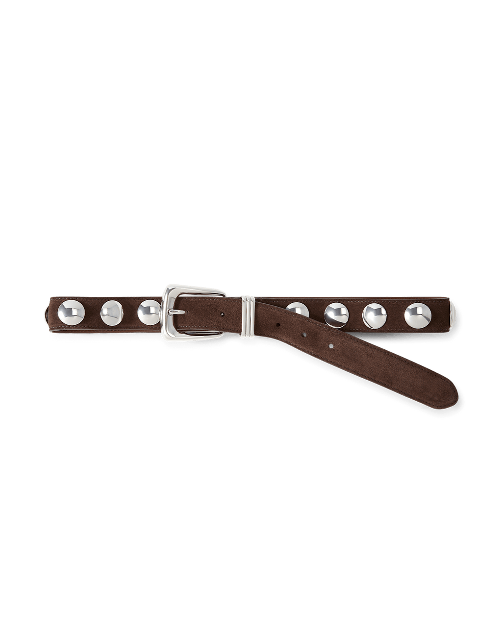 Veronica Beard Arch Suede Studded Belt Espresso