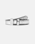 Veronica Beard Dash Leather Belt - Silver