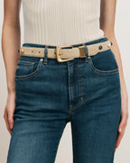 Veronica Beard Stone Embellished Arch Belt - Stone Khaki