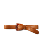 Veronica Beard Arch Resin-Buckle Leather Belt - Hazelwood