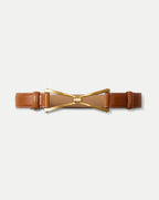 Veronica Beard V Leather Belt - Hazelwood
