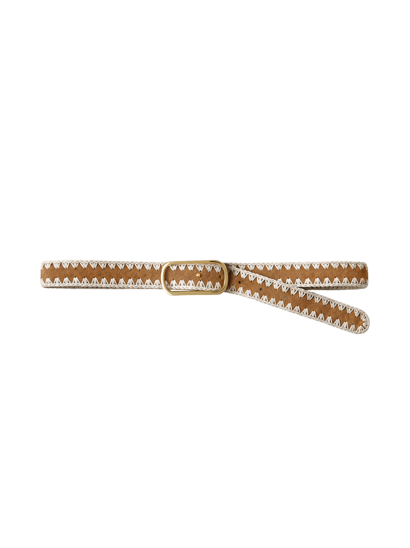 Ceinture en daim surpiquée avec boucle