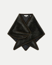 Veronica Beard Dark brown faux fur wrap scarf.