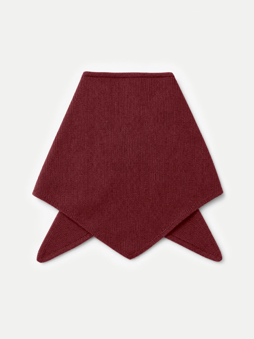 Veronica Beard Burgundy knitted neck warmer with asymmetrical points.