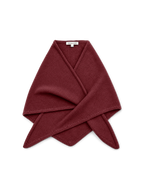 Veronica Beard Burgundy knitted wrap scarf with pointed ends.