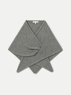 Veronica Beard Grey knit triangular wrap scarf.