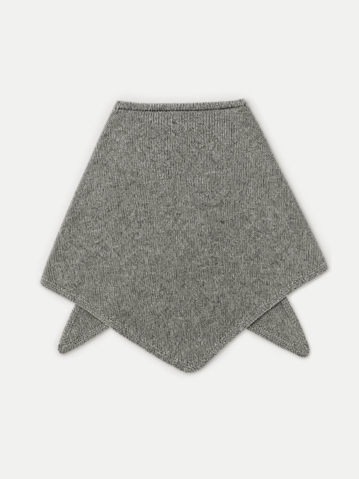 Veronica Beard Grey knit triangular scarf with pointed ends.