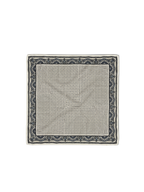 Veronica Beard White and black patterned silk pocket square