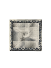 Veronica Beard White and black patterned silk pocket square