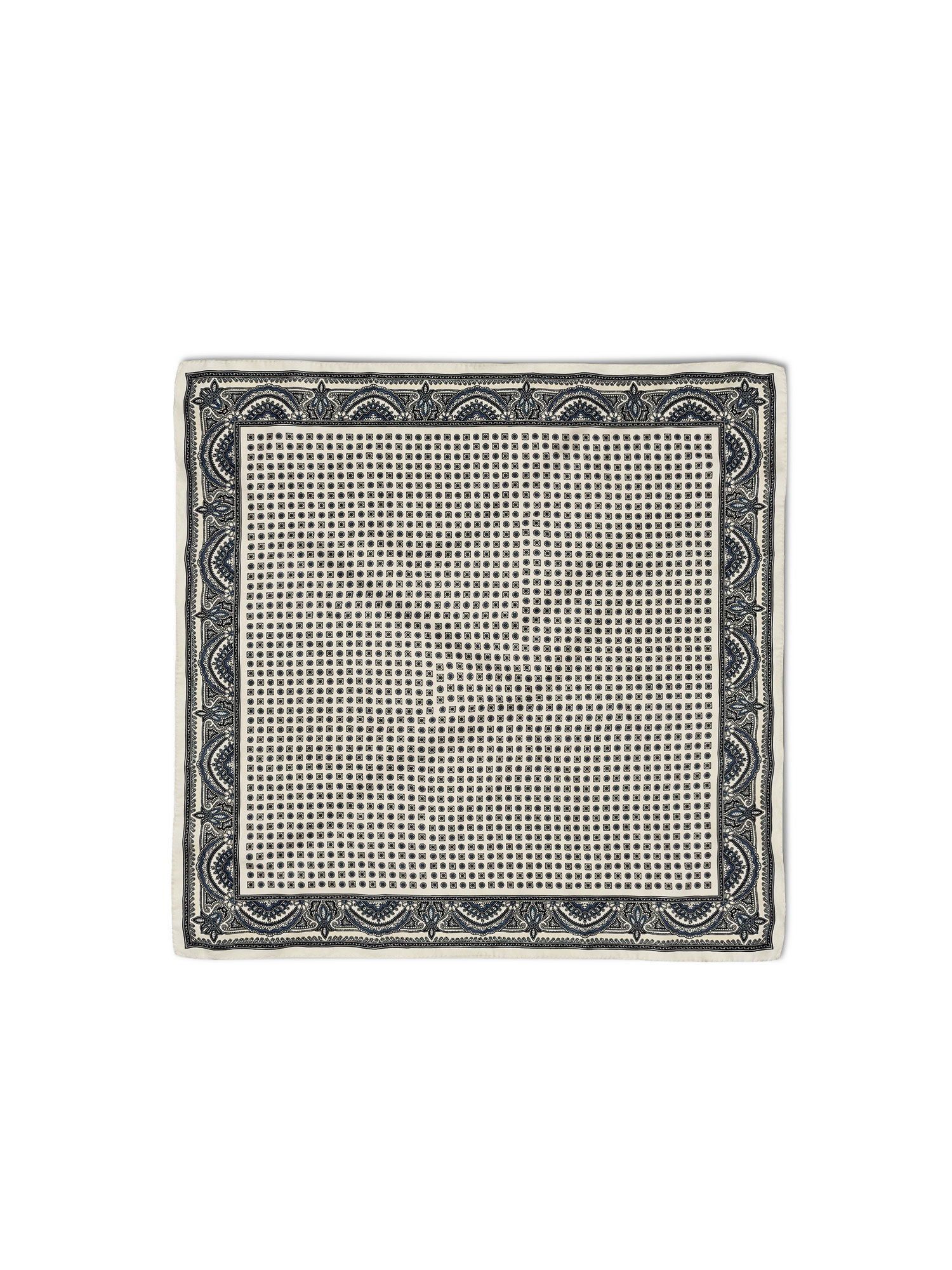 Veronica Beard White and black patterned silk pocket square