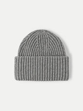 Veronica Beard Grey knit ribbed cuffed beanie hat.