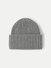 Veronica Beard Grey knit ribbed cuffed beanie hat.