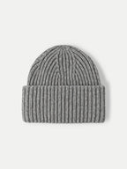 Veronica Beard Grey knit ribbed cuffed beanie hat.