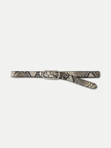 Ceinture à boucle ornée d’un effet peau de serpent